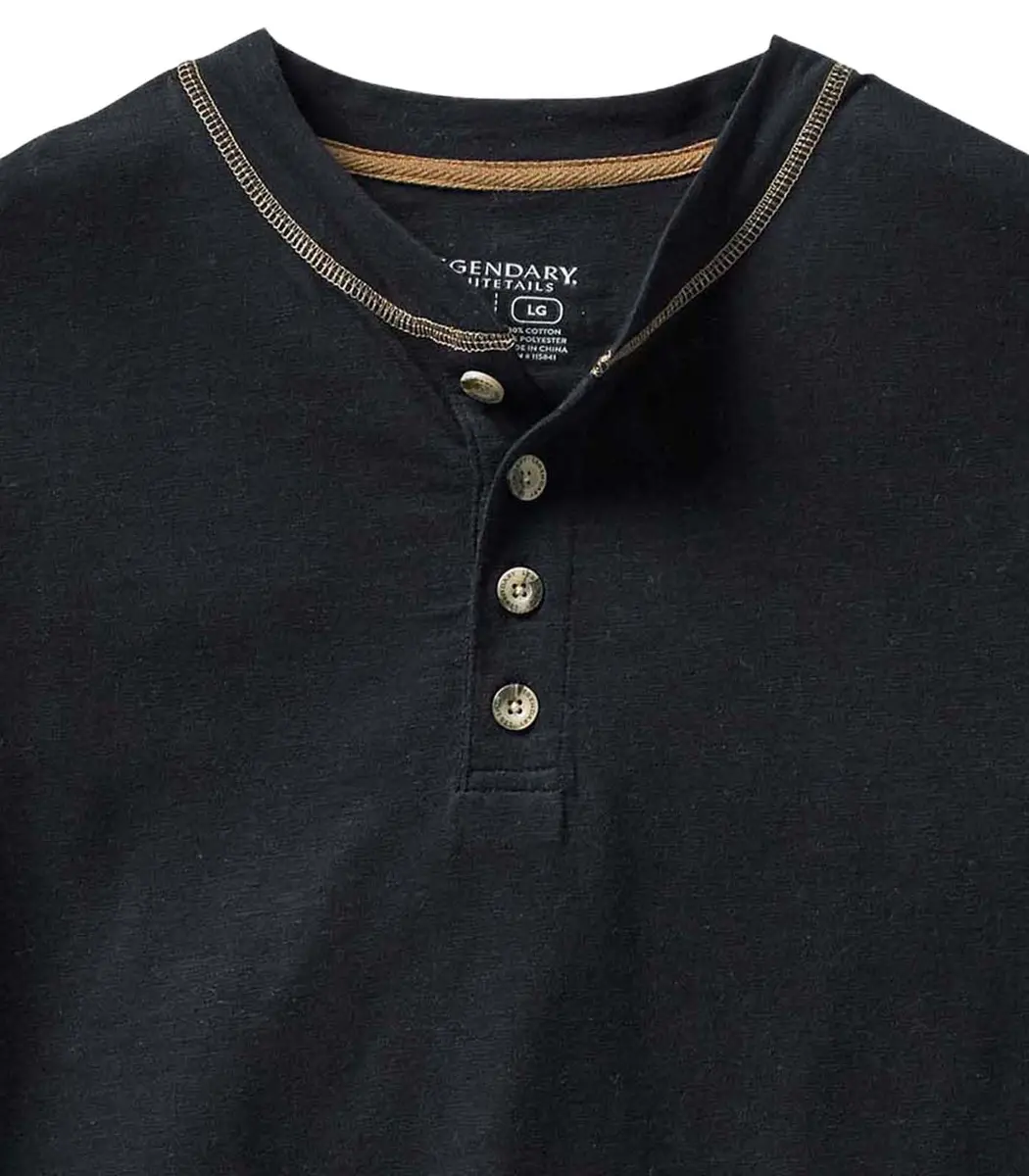 Legendary Whitetails Mens Henley Long Sleeve Casual Fit Shirt | Soft Cotton-Poly Blend, Rugged Style, True to Size (70-120c) - view 6