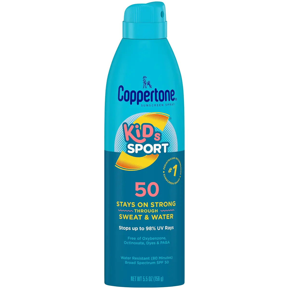 Coppertone Kids Continuous Sunscreen Spray SPF 50 | Water Resistant, 5.5 Oz, Pediatrician Recommended - main product image