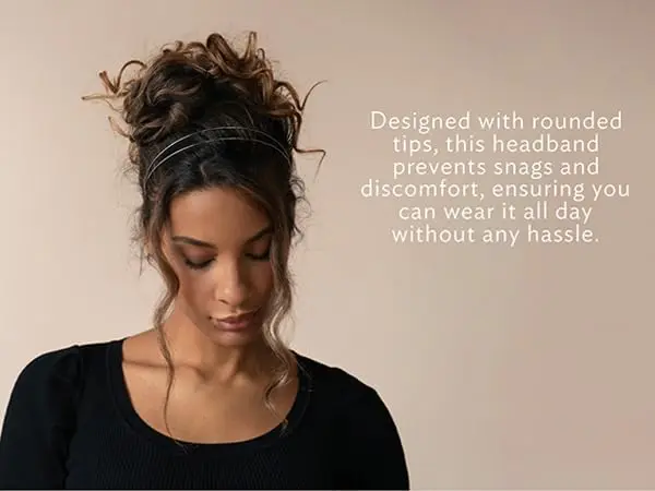 L. Erickson Metal Double Headband - Rose Gold | Non-Slip Fit, Comfortable All-Day Wear - view 5
