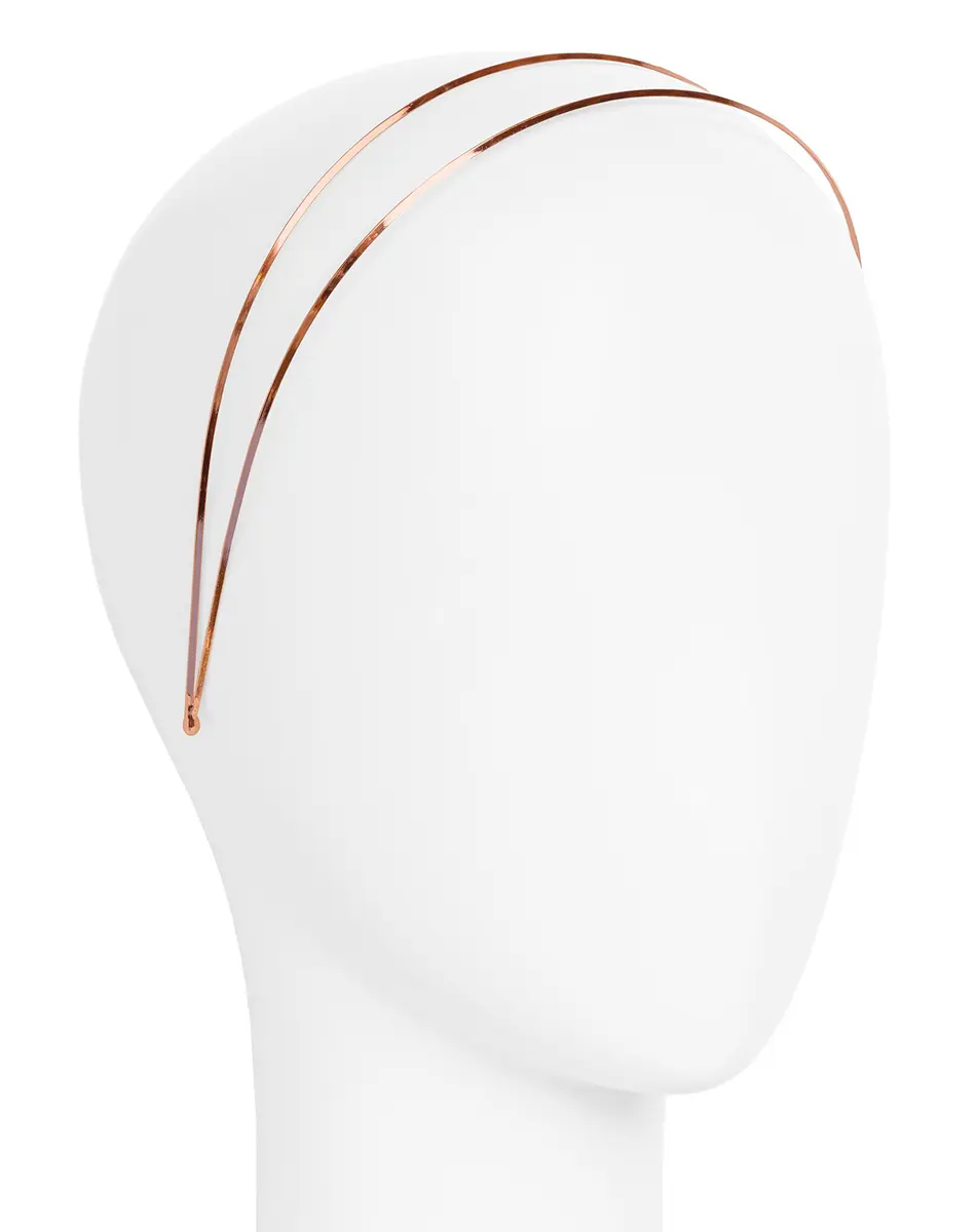 L. Erickson Metal Double Headband - Rose Gold | Non-Slip Fit, Comfortable All-Day Wear - view 3