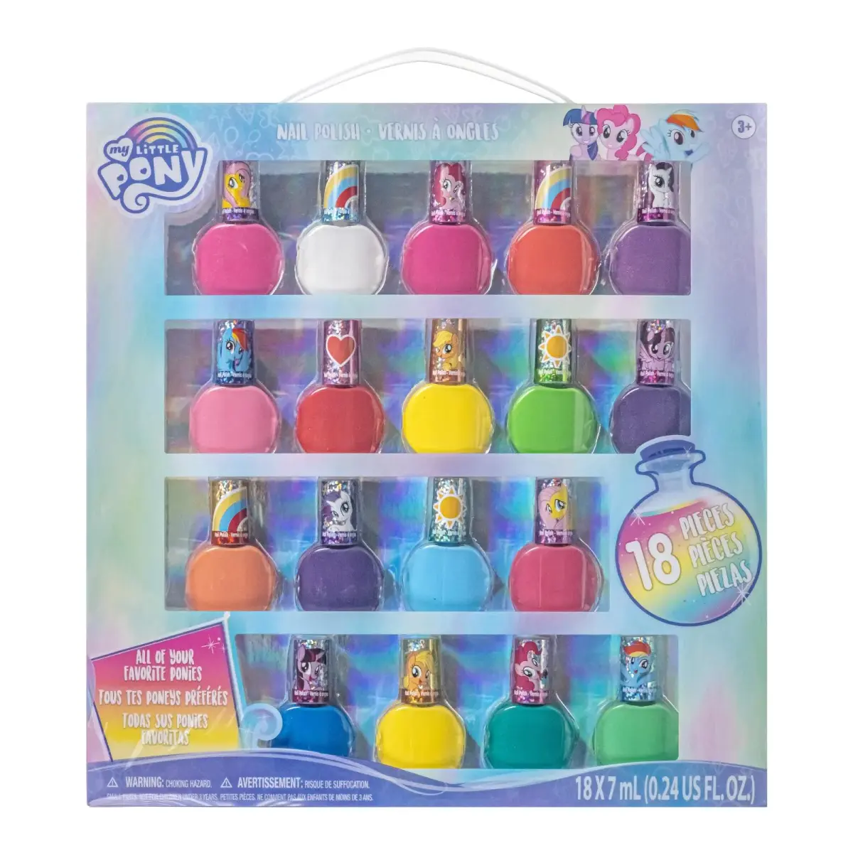 Townley Girl My Little Pony Peel-Off Nail Polish Set | 18 Colors, Ages 3+ - main product image