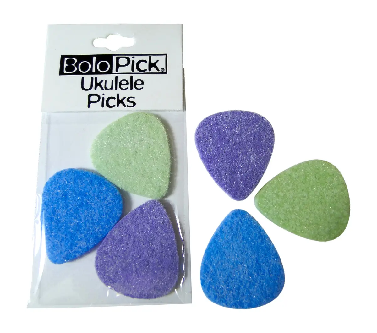 BoloPick Felt Picks for Ukulele 6 Pack (Da Rocking Robin) | Durable Felt Picks for Ukulele & Guitar - main product image