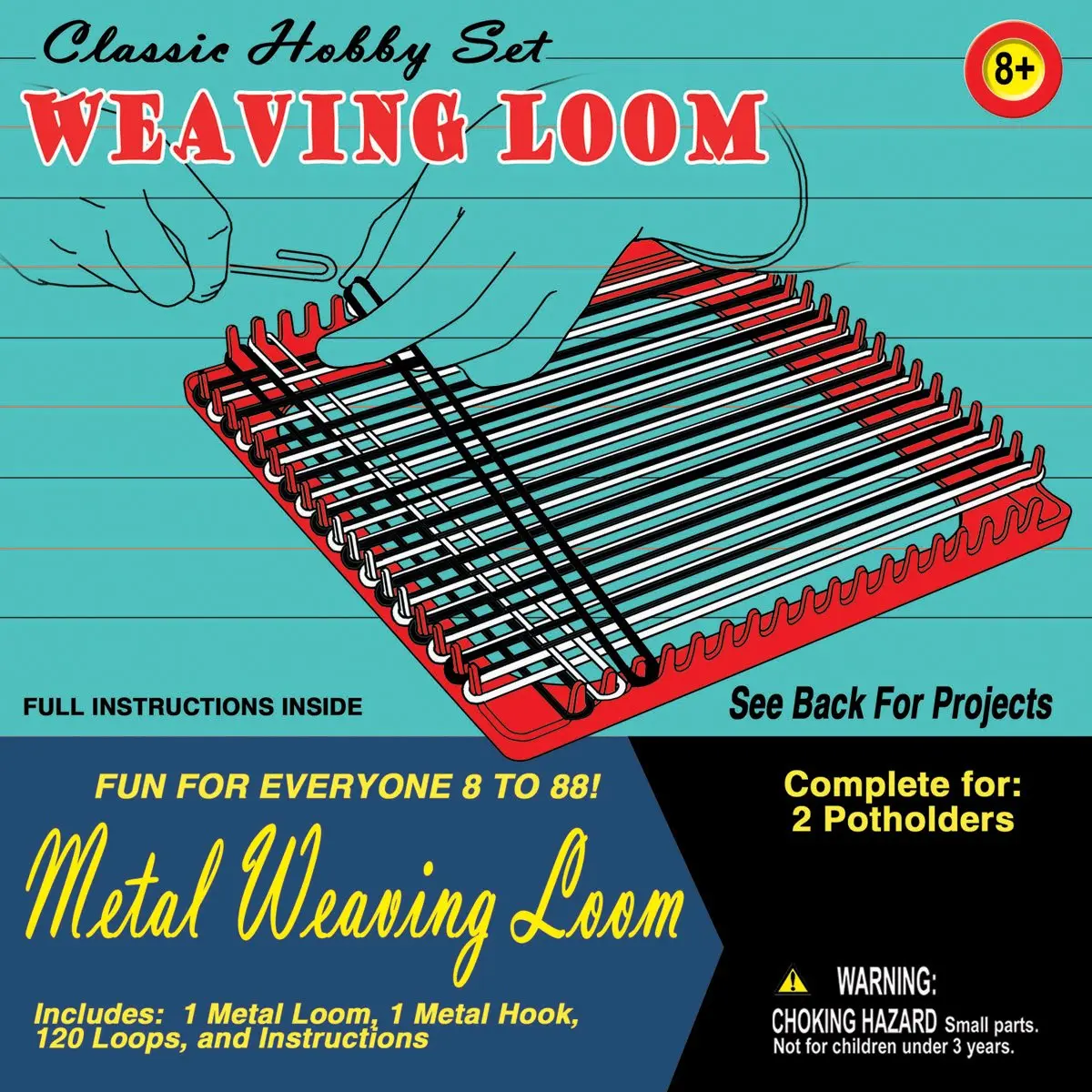 Pepperell Weaving Loom Retro Craft Kit, Red, 1 Count | Complete DIY Art & Craft Kit for All Ages - view 2