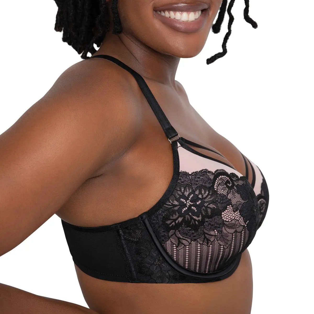 Curvy Couture Tulip Strappy Lace Push Up Bra 36H | Sexy Support & Comfort - view 4