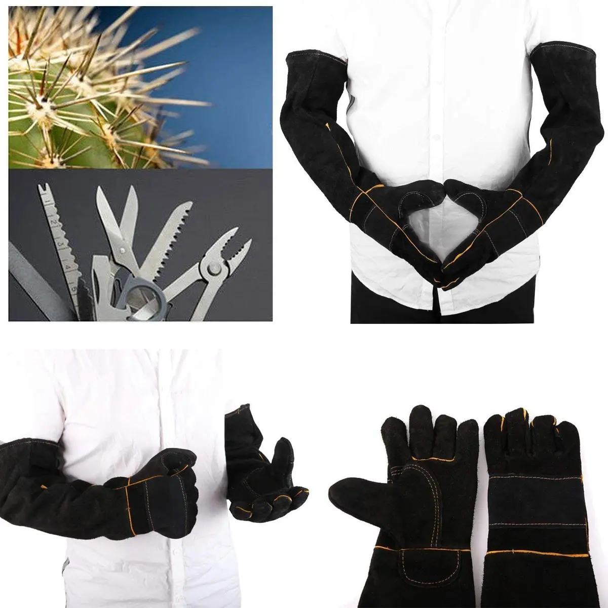 AOWPFVV Animal Handling Gloves 60cm (23.6in) | Bite Proof, Cut Resistant, Heat Resistant - view 2