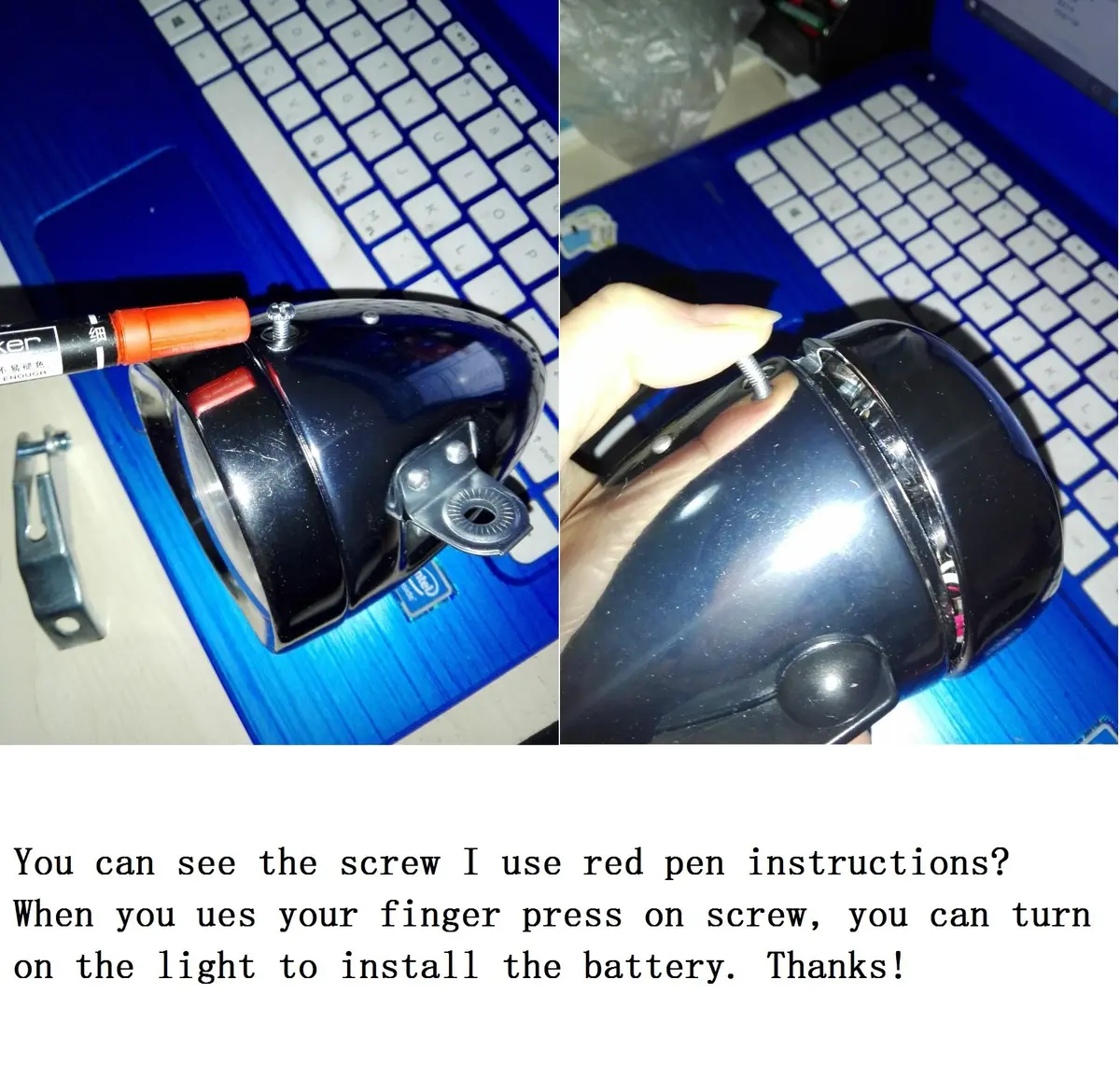WIROJ Vintage Retro Bicycle Front Light Lamp 7 LED | Waterproof, Retro Look, Easy Install - view 2