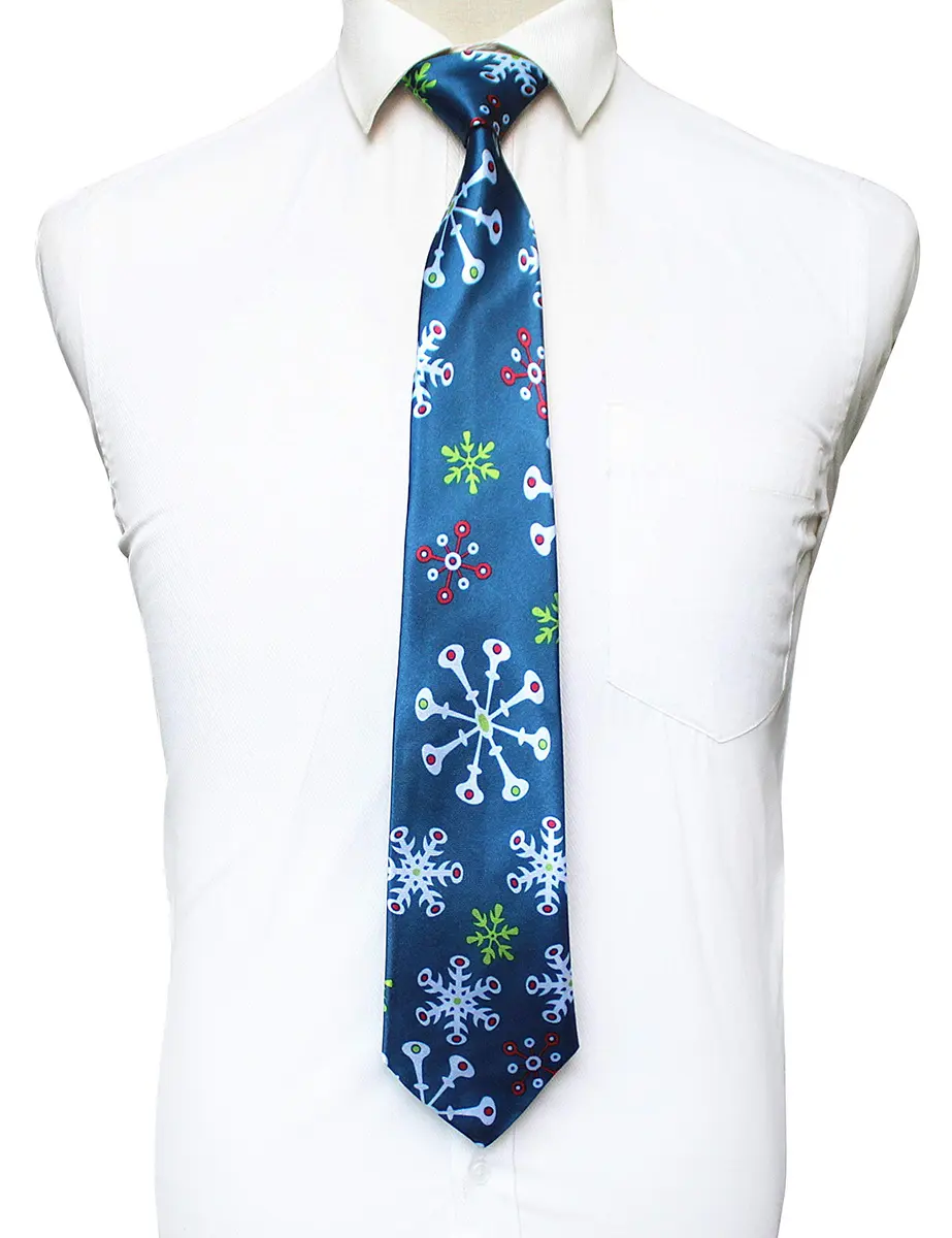JEMYGINS Santa Claus Snowman Snowflake Christmas Necktie Set | Festive Holiday Design, 4 Pack, Polyester (3.65" x 55.4") - view 3