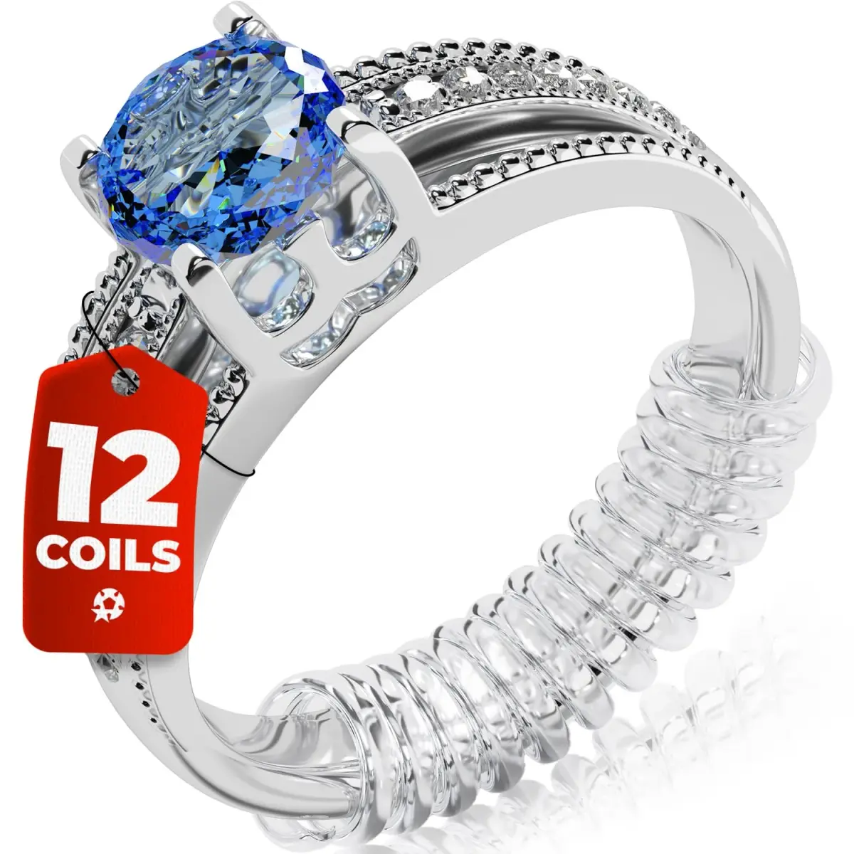 5 STARS UNITED Ring Sizer Adjuster 12 Pack Clear | Invisible Design for Loose Rings - main product image