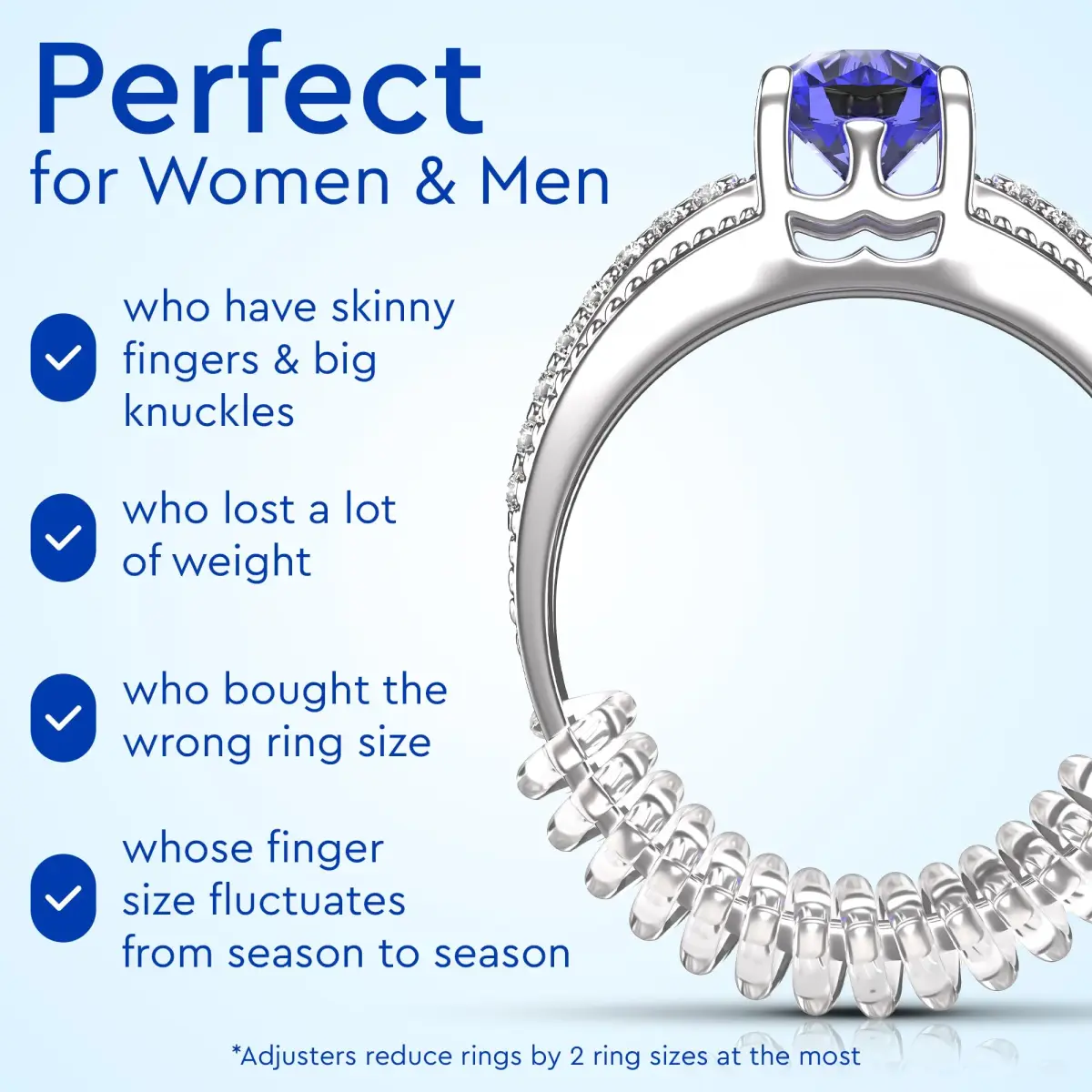 5 STARS UNITED Ring Sizer Adjuster 12 Pack Clear | Invisible Design for Loose Rings - view 7