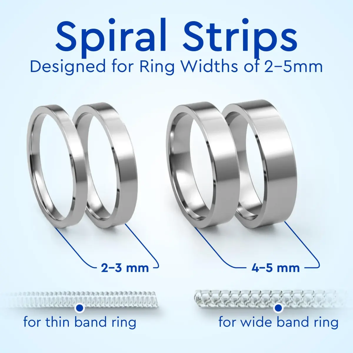 5 STARS UNITED Ring Sizer Adjuster 12 Pack Clear | Invisible Design for Loose Rings - view 3