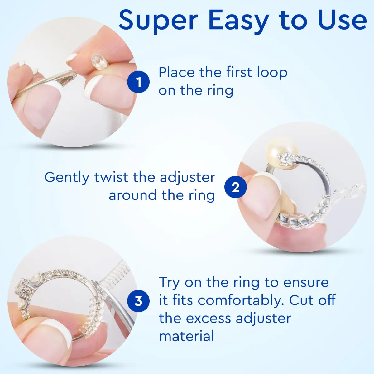 5 STARS UNITED Ring Sizer Adjuster 12 Pack Clear | Invisible Design for Loose Rings - view 4