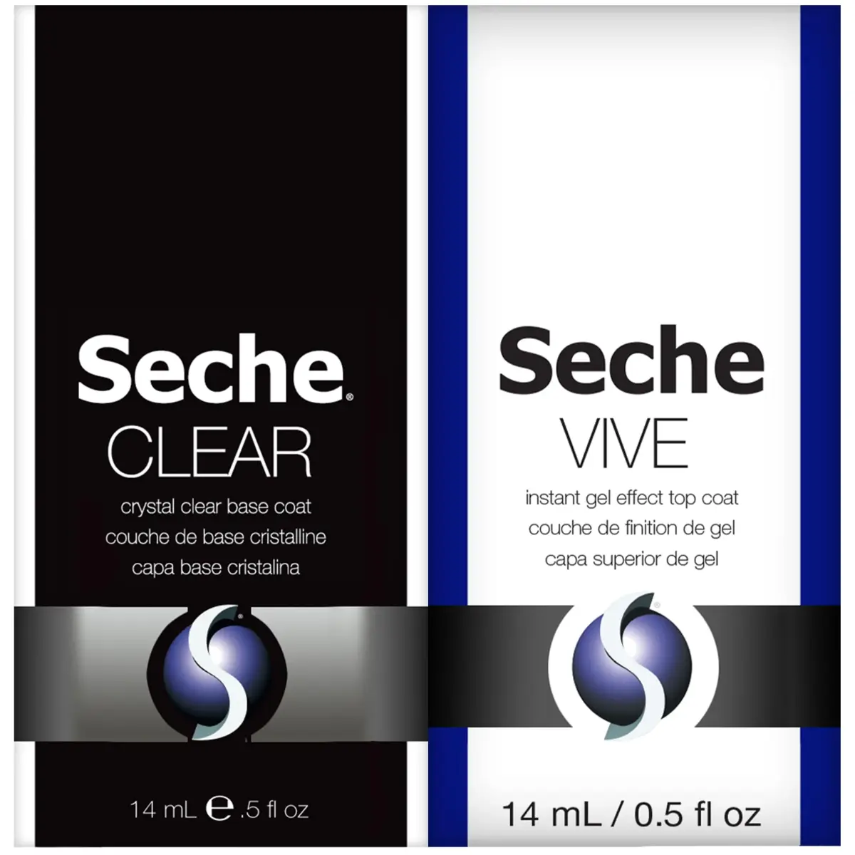 Seche Clear Vive Duo Pack Nail Polish Set 2x14ml (0.5 Fl Oz) | Long-Lasting High Shine - main product image