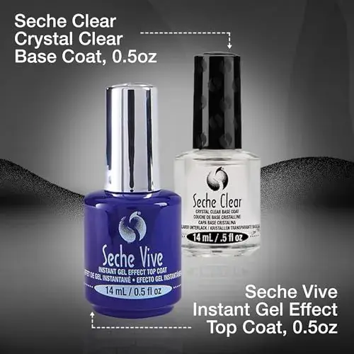 Seche Clear Vive Duo Pack Nail Polish Set 2x14ml (0.5 Fl Oz) | Long-Lasting High Shine - view 4