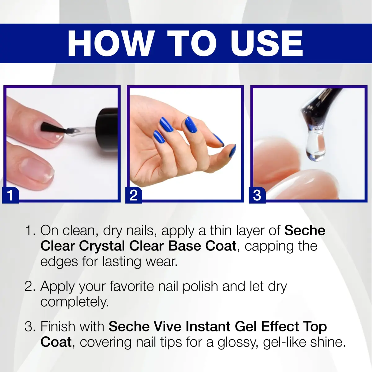 Seche Clear Vive Duo Pack Nail Polish Set 2x14ml (0.5 Fl Oz) | Long-Lasting High Shine - view 5