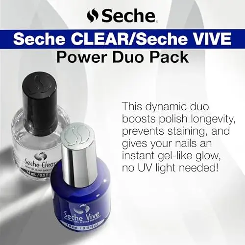Seche Clear Vive Duo Pack Nail Polish Set 2x14ml (0.5 Fl Oz) | Long-Lasting High Shine - view 3