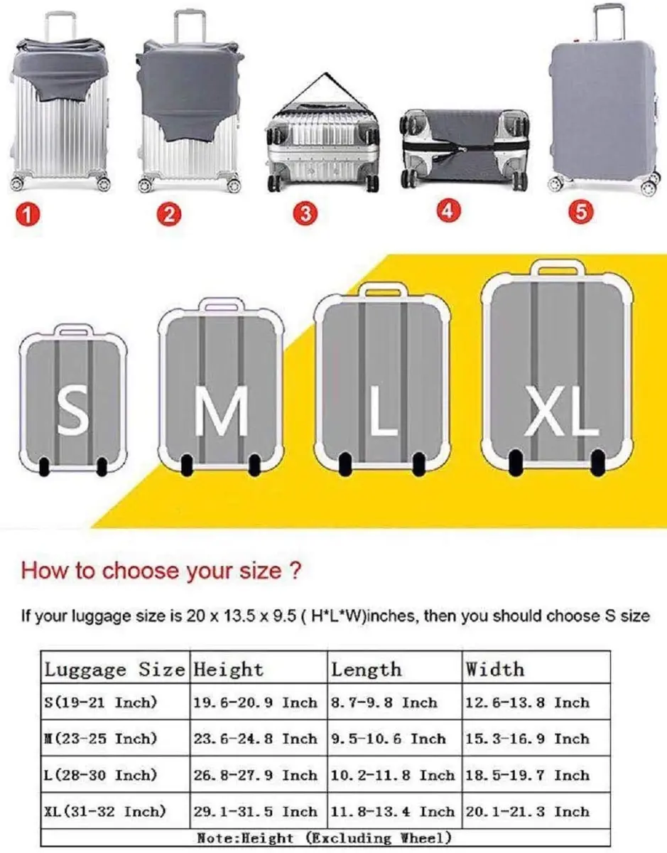 7-Mi Travel Luggage Cover Protector 23-25 Inch | Washable Suitcase Protector Anti-scratch - view 7