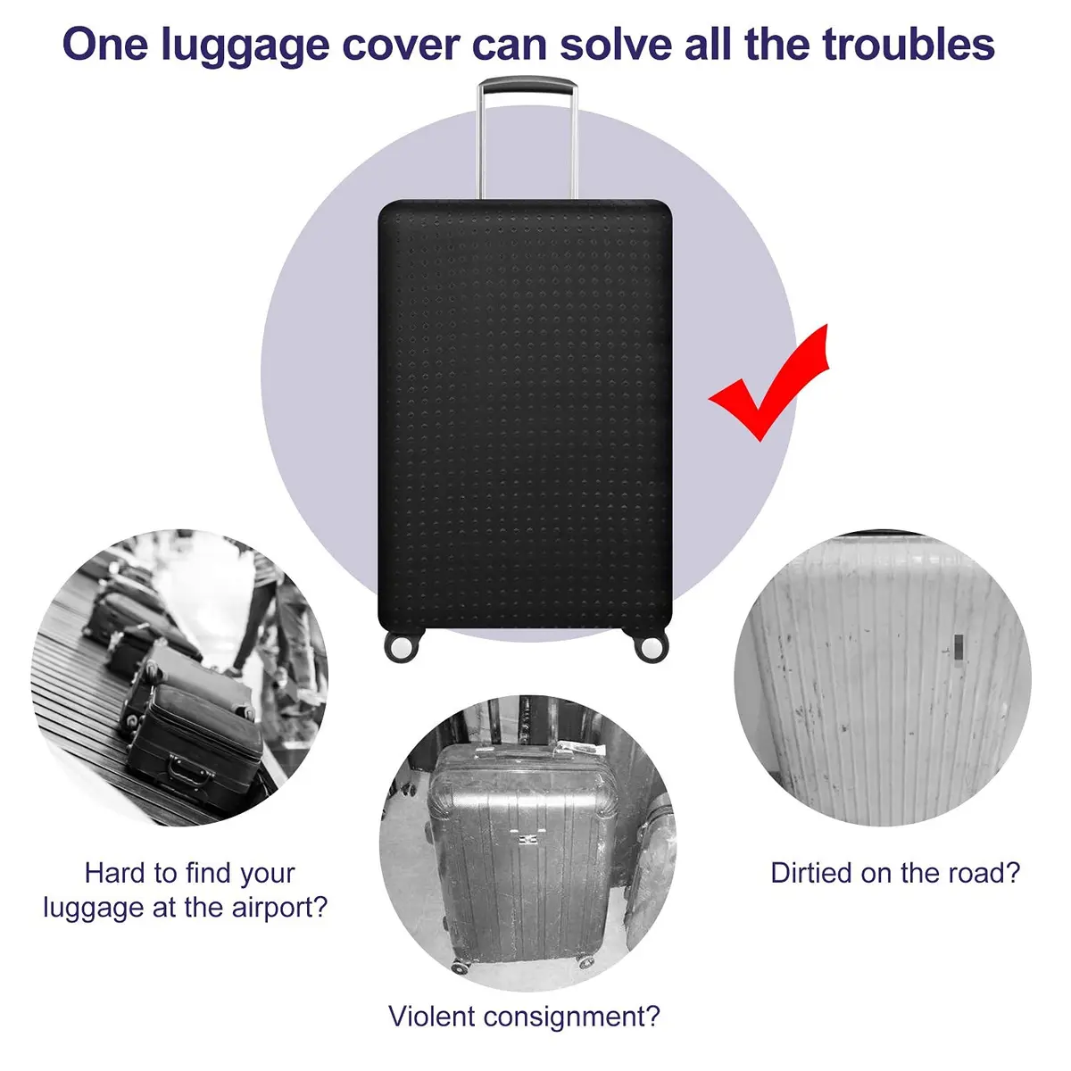 7-Mi Travel Luggage Cover Protector 23-25 Inch | Washable Suitcase Protector Anti-scratch - view 3