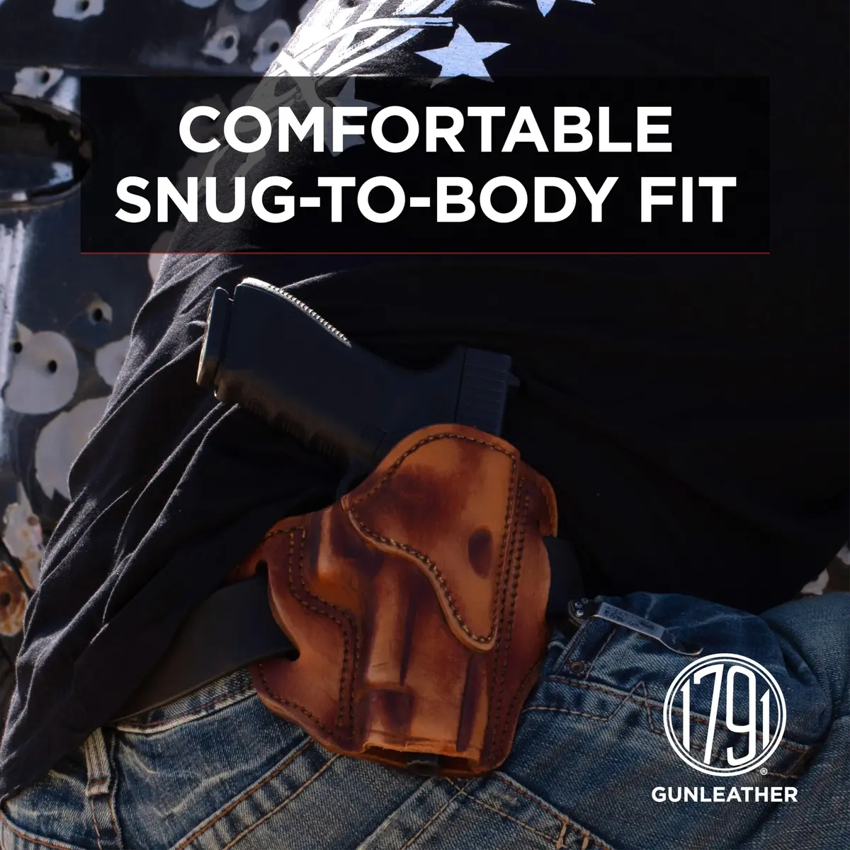 1791 GUNLEATHER OWB Holster Fits Sig P226, P220, P229, Beretta 92FS | American Steerhide, Durable, Concealed Carry - view 4