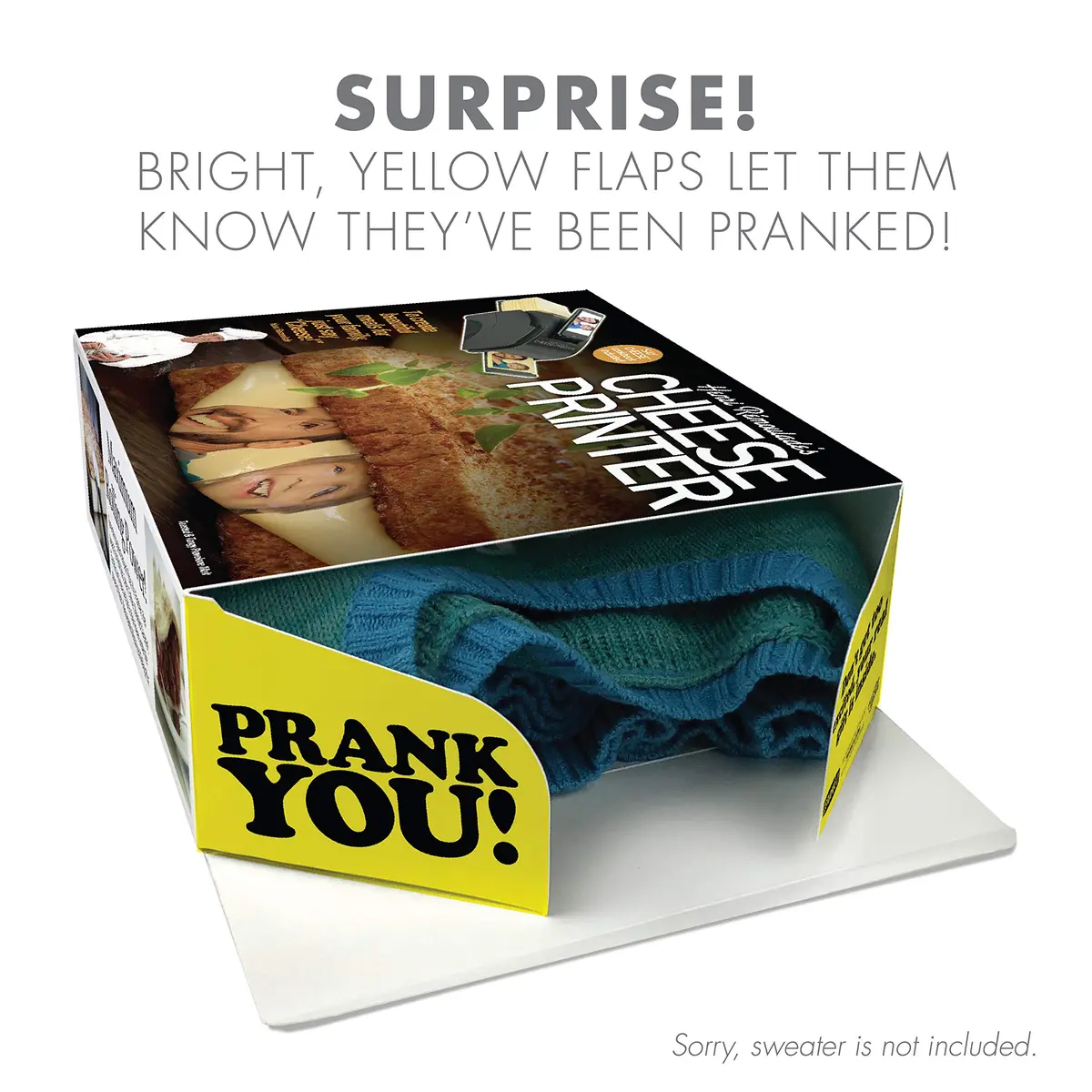 Prank Pack Cheese Printer Gag Gift Empty Box | Hilarious Fake Gift Box for Parties & Holidays - view 2