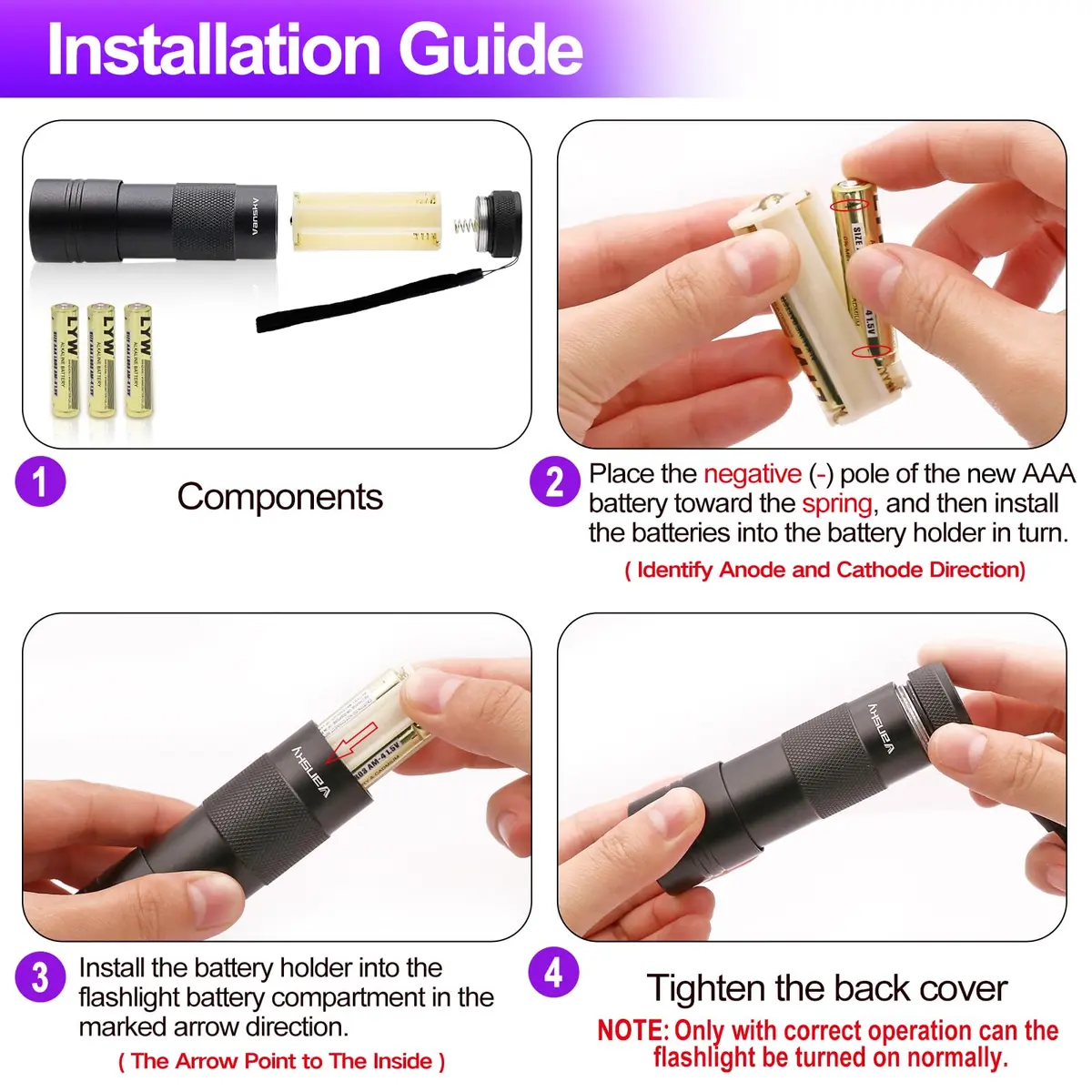Vansky UV Light 395nm Blacklight Flashlight | Pet Urine Detection & Invisible Stain Finder - view 7
