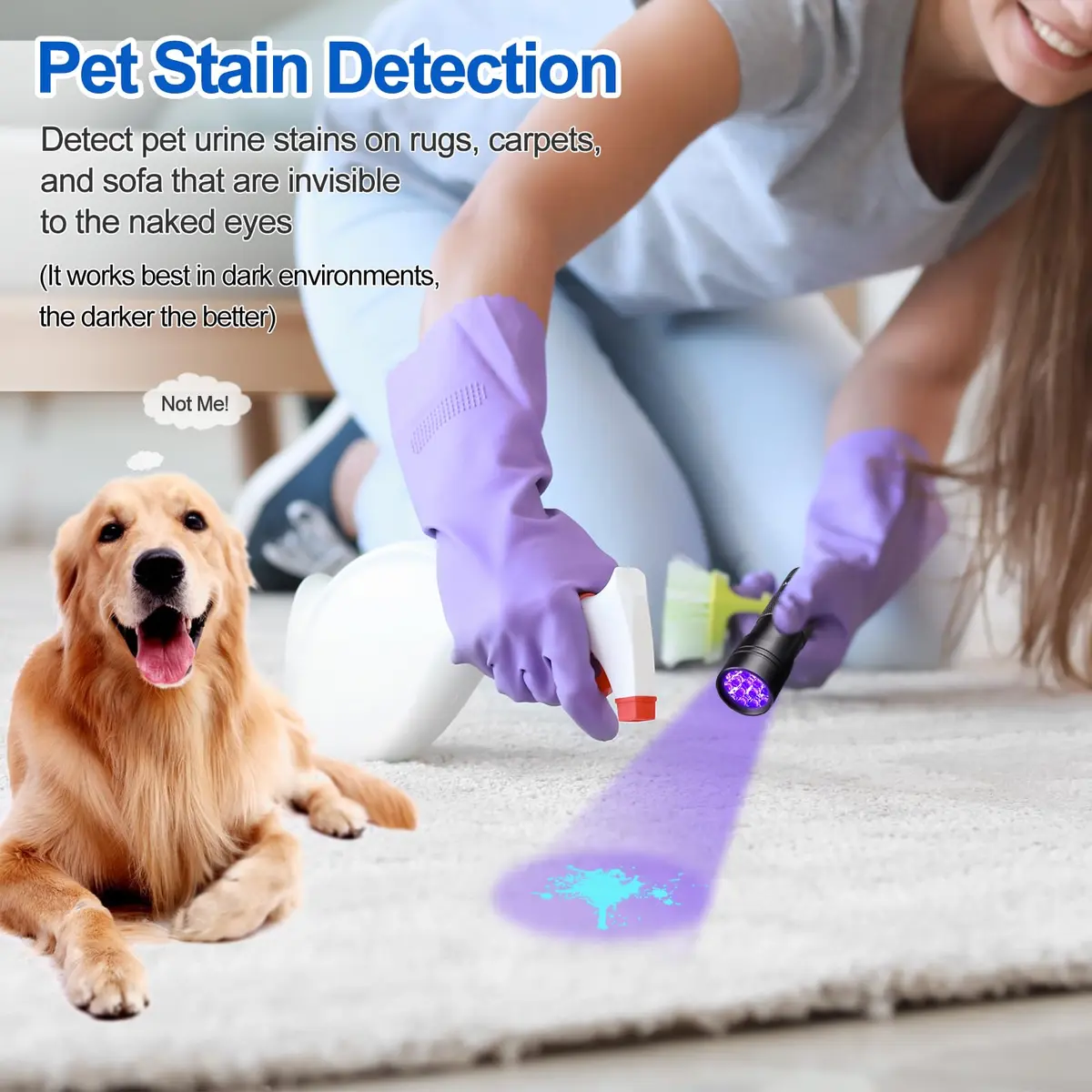 Vansky UV Light 395nm Blacklight Flashlight | Pet Urine Detection & Invisible Stain Finder - view 4