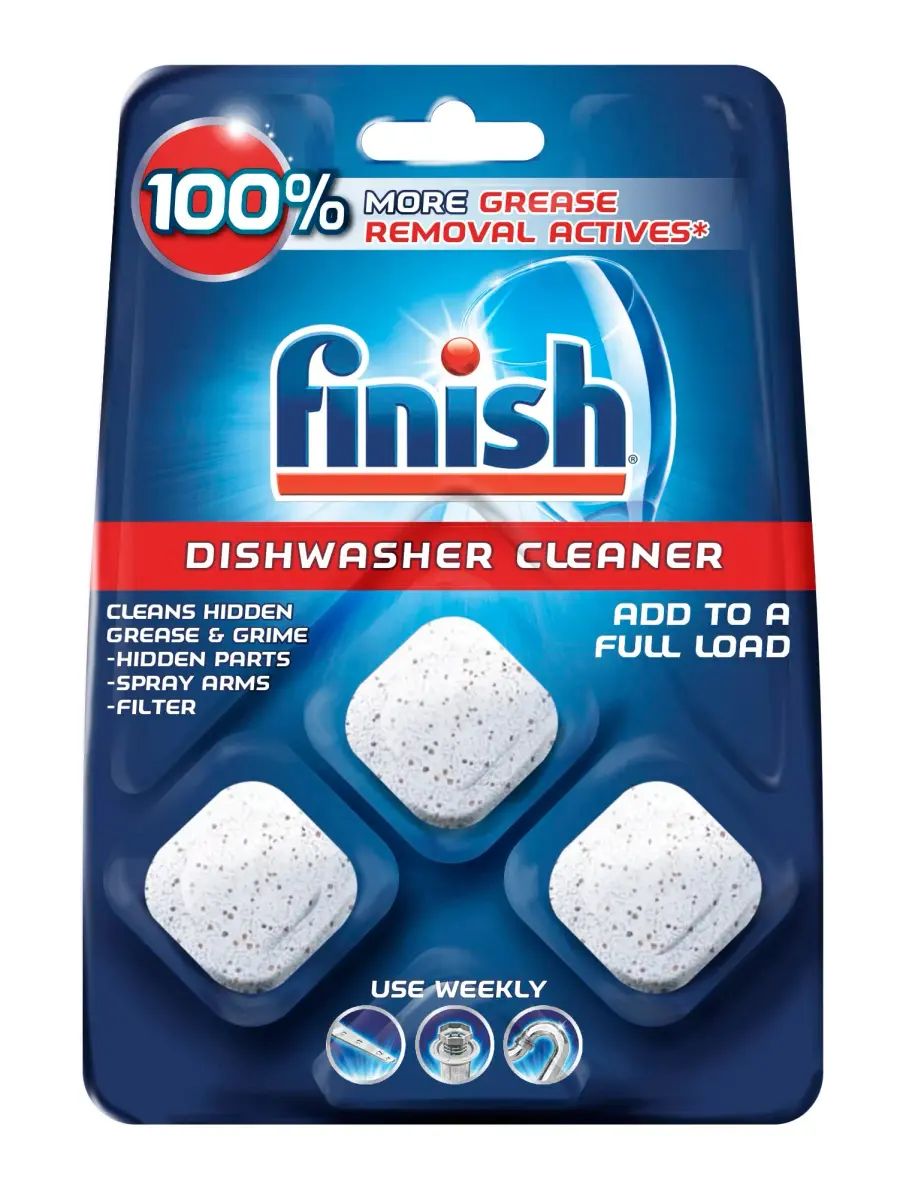 Finish In-Wash Dishwasher Cleaner Tablets 3 Count (156 g) | Cleans Hidden Grease & Grime - main product image