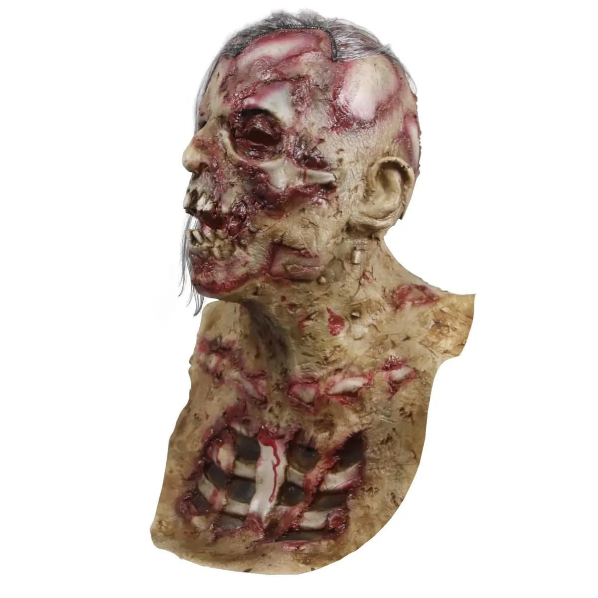 MOLEZU Scary Zombie Head Mask for Adults | Creepy Latex Halloween Costume Prop - main product image