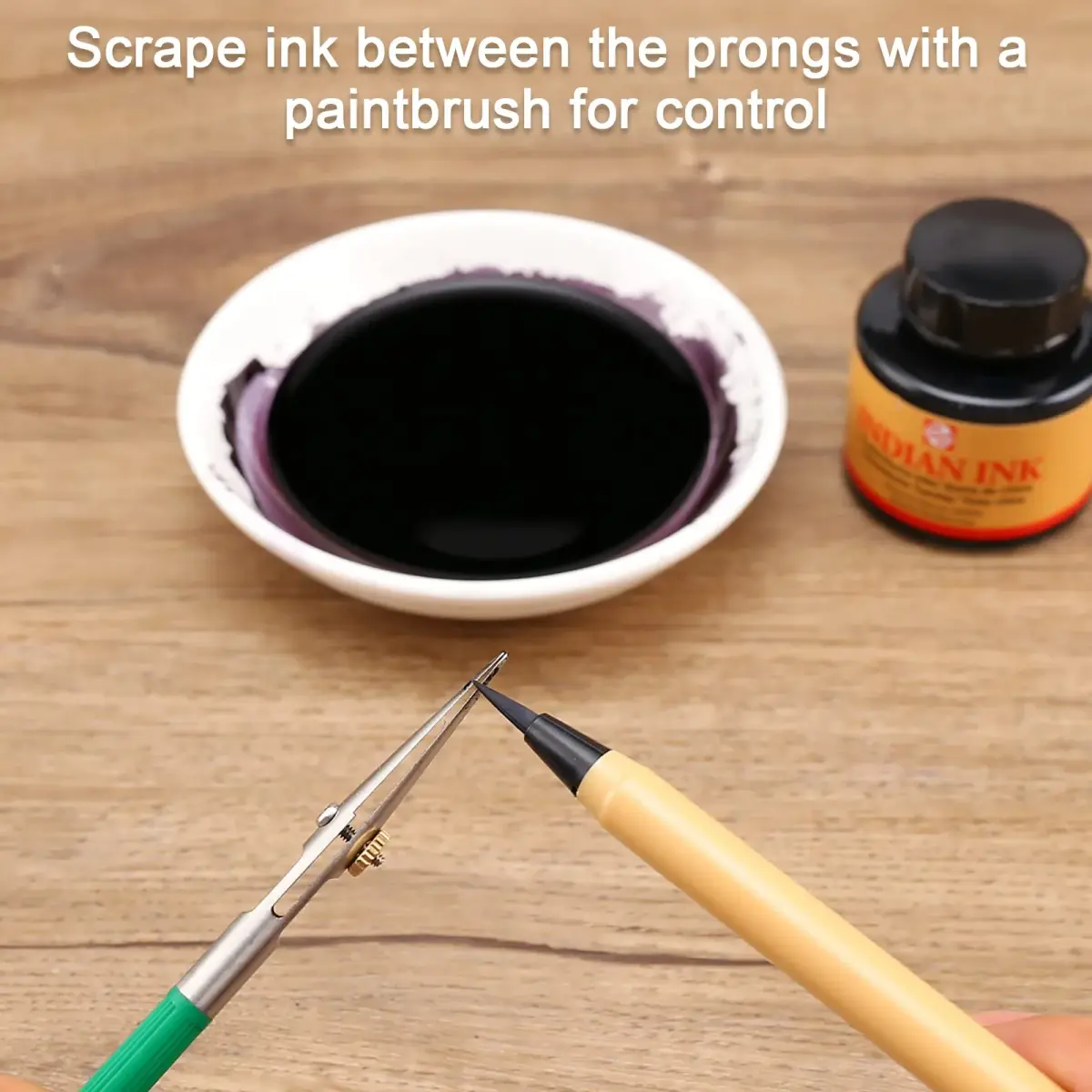 LOONENG Ruling Pen for Masking Fluid, Fine Line Drawing, Technical Cartography & Calligraphy, 0.5mm (0.02 inch) - view 2