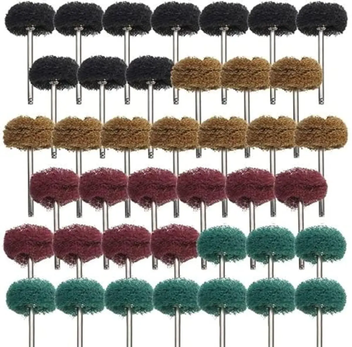Rocaris 40 Pack 1 inch (25mm) Abrasive Wheel Buffing Polishing Wheel Set with 1/8 inch (3mm) Shank | For Rotary Tools - main product image