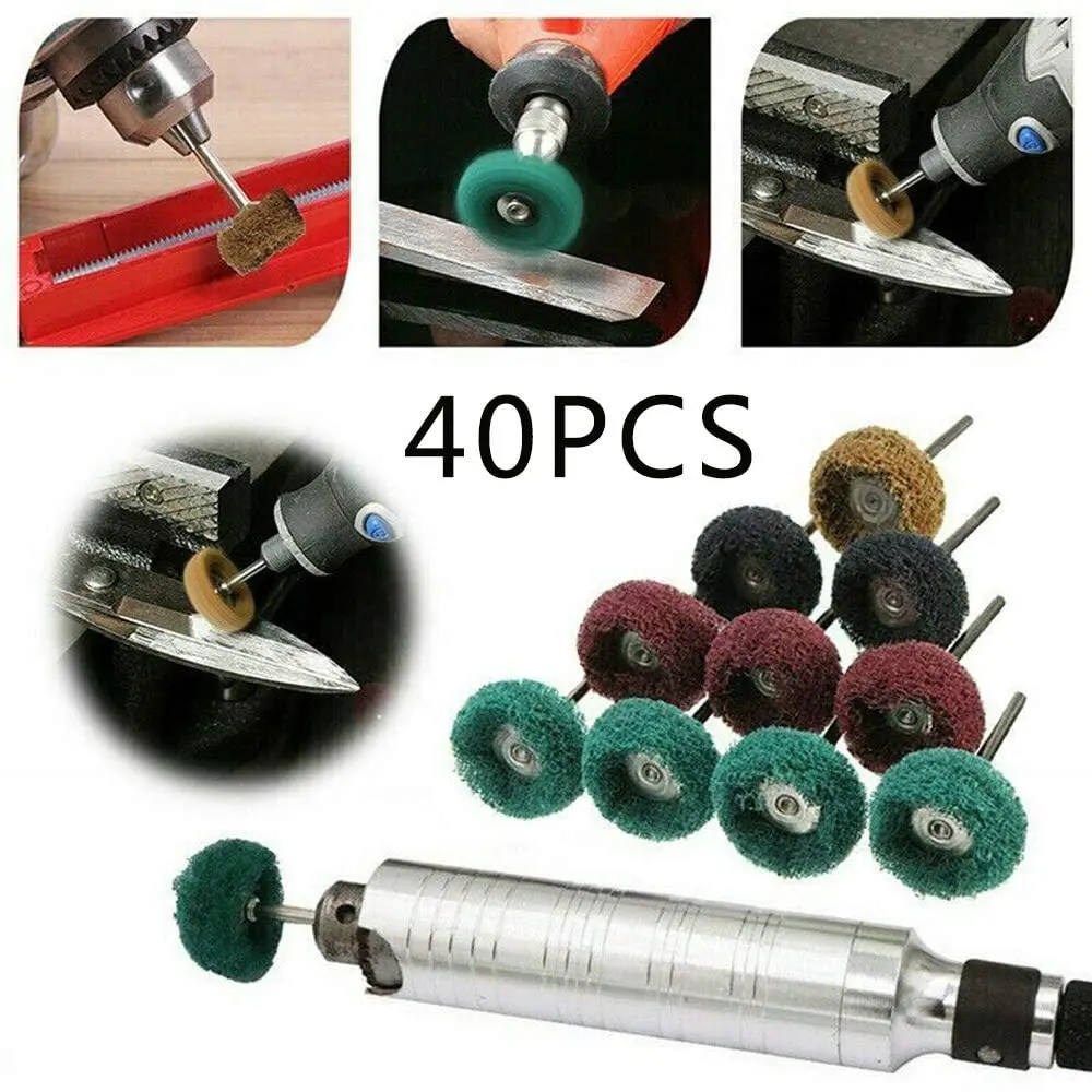 Rocaris 40 Pack 1 inch (25mm) Abrasive Wheel Buffing Polishing Wheel Set with 1/8 inch (3mm) Shank | For Rotary Tools - view 5
