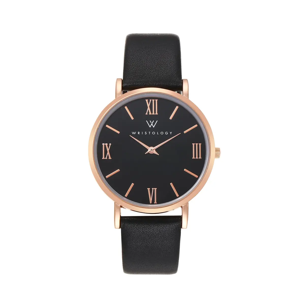 WRISTOLOGY Large Face Roman Numerals Rose Gold Women's Watch with Easy Change Band | Effortless Readability & Style - main product image