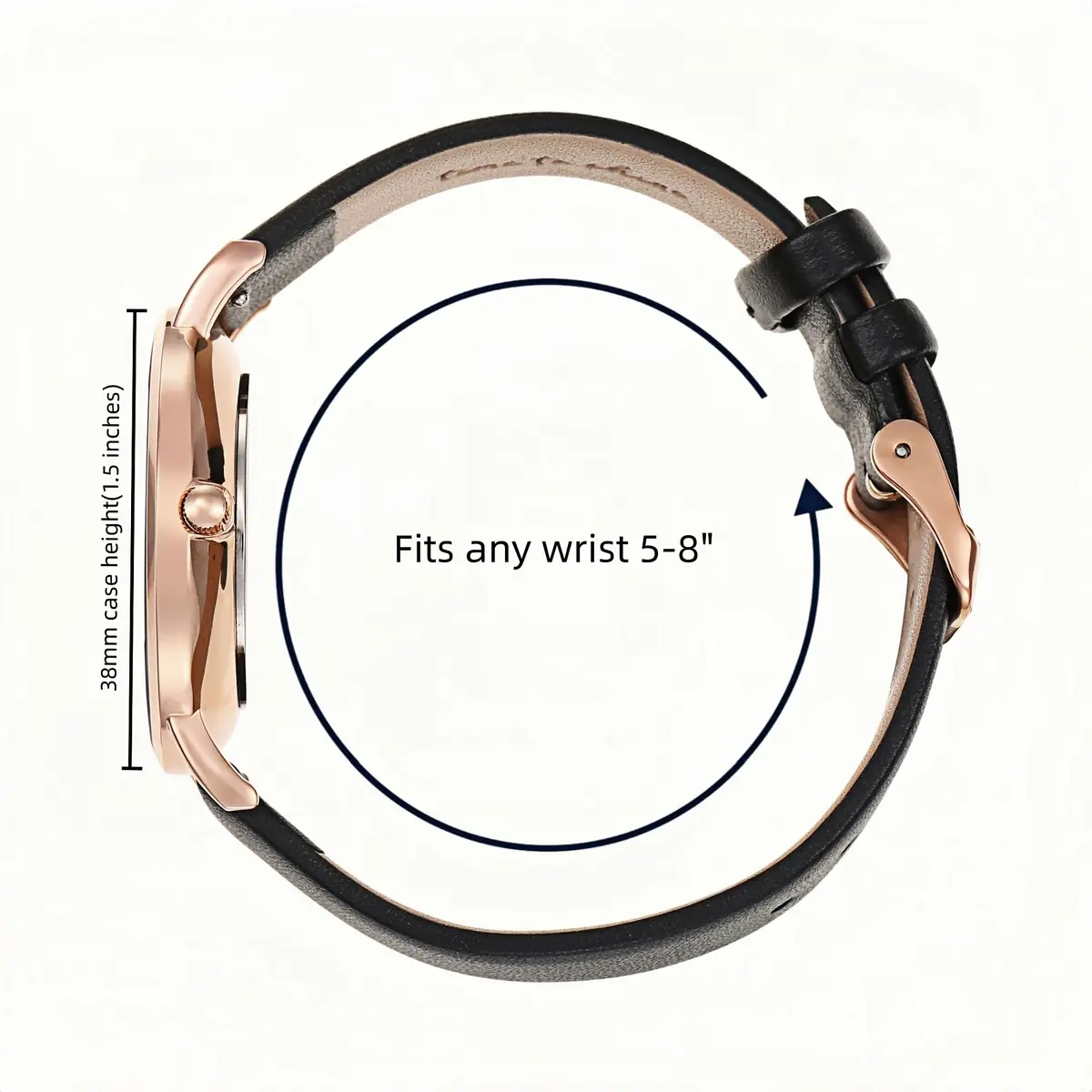 WRISTOLOGY Large Face Roman Numerals Rose Gold Women's Watch with Easy Change Band | Effortless Readability & Style - view 2
