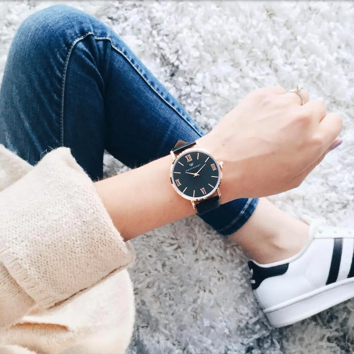 WRISTOLOGY Large Face Roman Numerals Rose Gold Women's Watch with Easy Change Band | Effortless Readability & Style - view 4