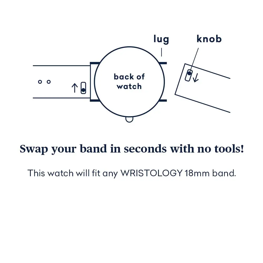 WRISTOLOGY Large face Roman Numerals Gold Womens Watch with Easy Change Band Boyfriend Watch - Clear Easy to Read Analog Face - view 5