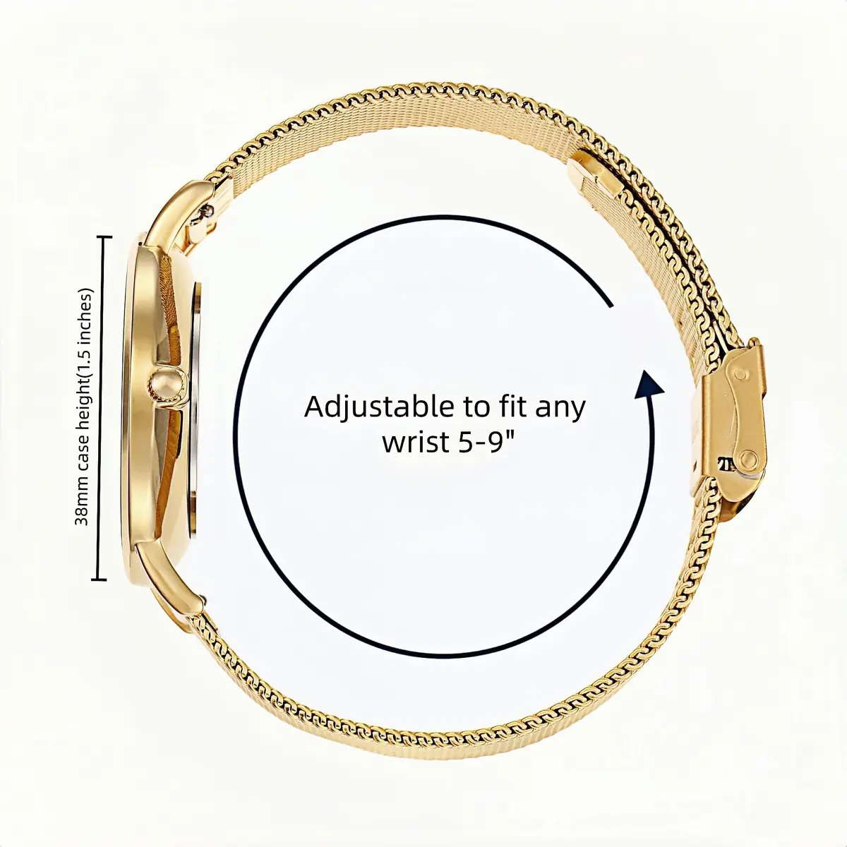 WRISTOLOGY Large face Roman Numerals Gold Womens Watch with Easy Change Band Boyfriend Watch - Clear Easy to Read Analog Face - view 2