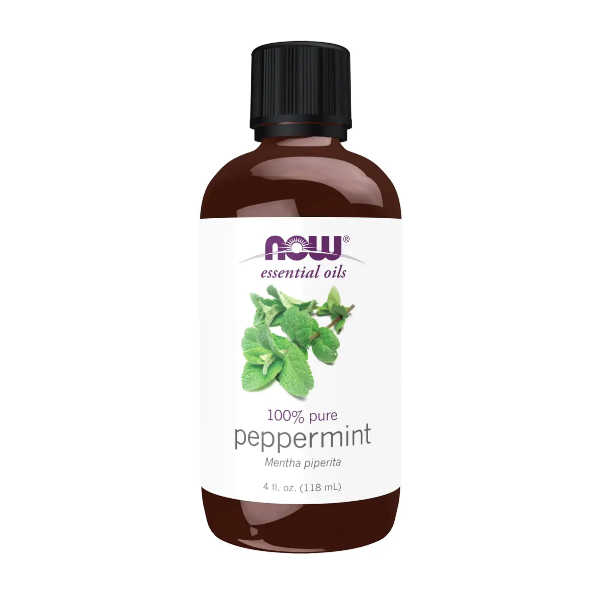 NOW Peppermint Essential Oil 118ml (4 fl. oz) | Revitalizing & Cooling Aroma - main product image