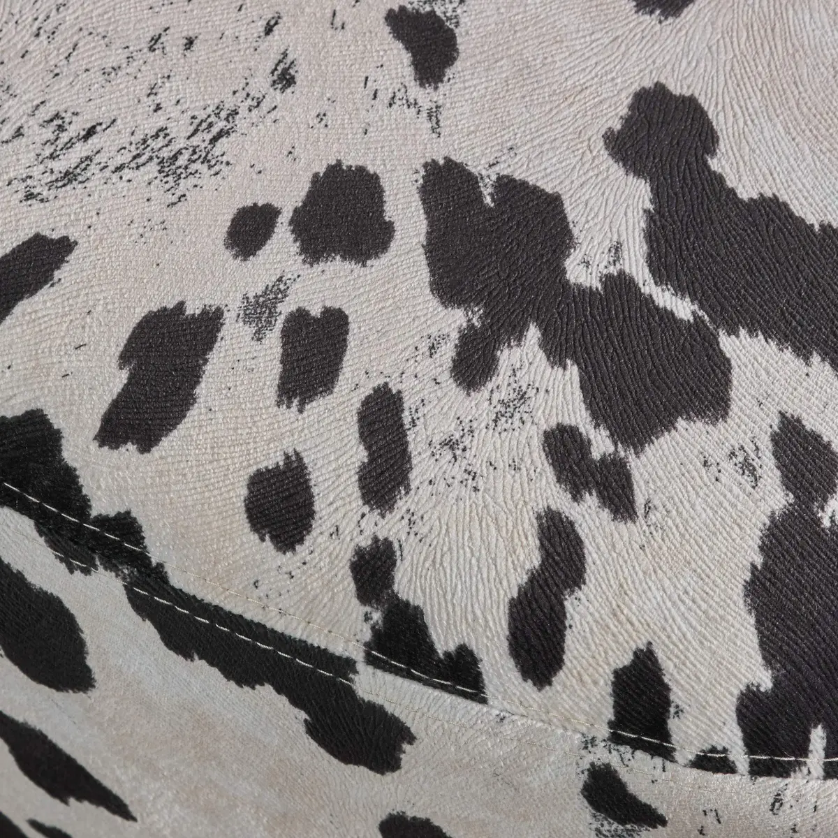 Christopher Knight Home Black Cow Velvet Ottoman 25.3"D x 14"W x 16.8"H | Cow Patterned Velvet Ottoman - view 4