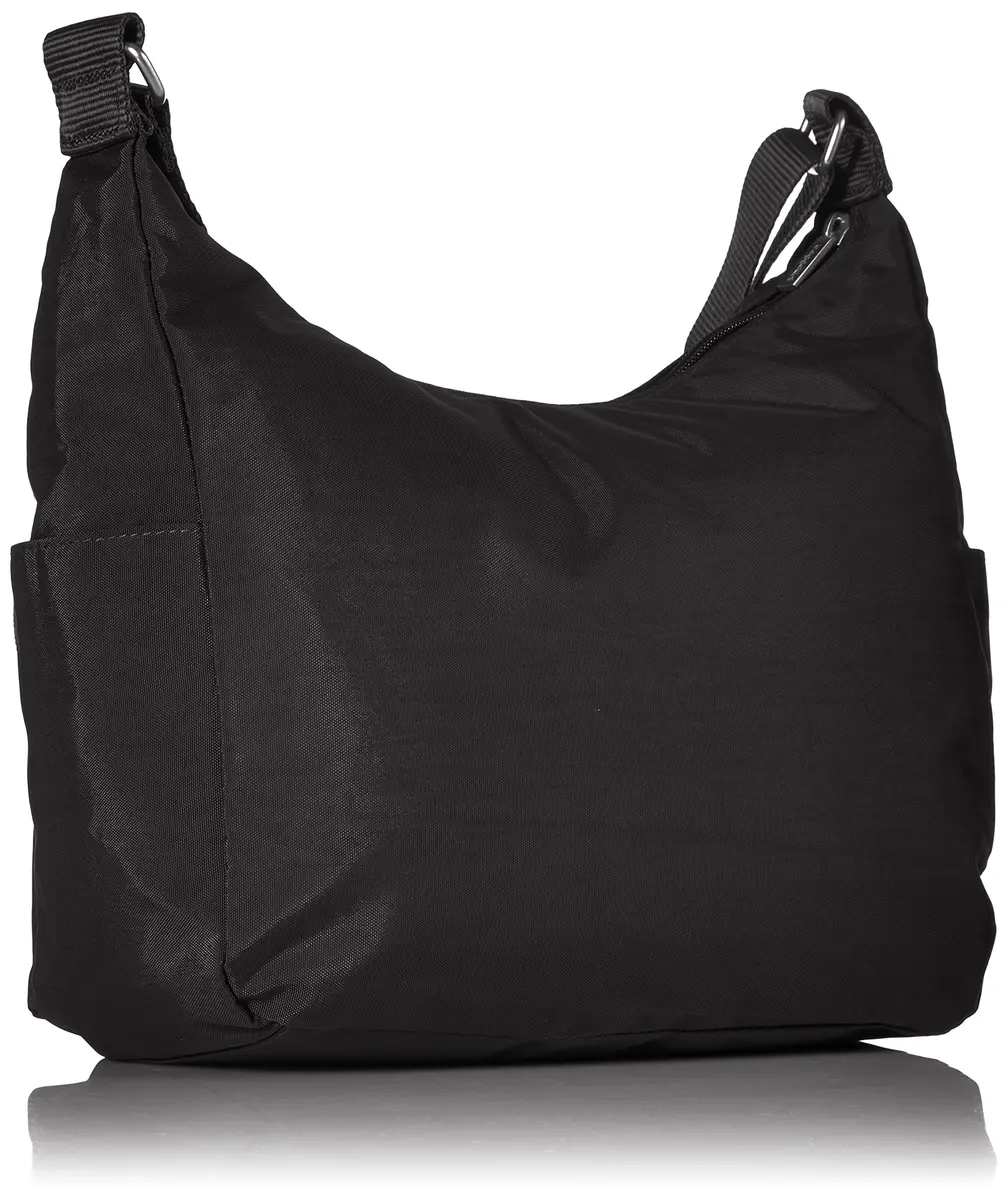 Baggallini Everyplace Bag Shoulder Bag, Black, 23cm (9")h x 26cm (10.25")w x 11cm (4.5")d | Lightweight Water-Resistant Nylon Crossbody - view 2