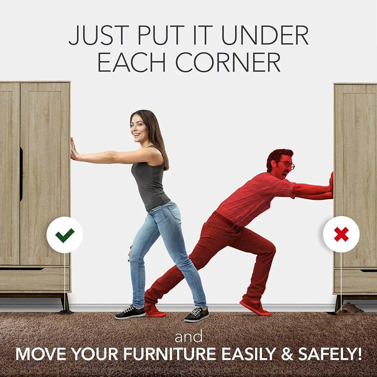 X-Protector Heavy Duty Furniture Sliders for Carpet 4.75" (8 PCS) | Move Furniture Easily & Safely - view 5