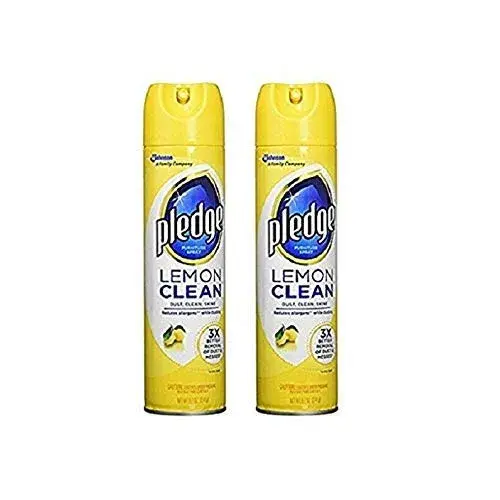 Pledge Lemon Clean Furniture & Stainless Steel Polish Spray 291ml (9.7oz) | Fast Shine & Protect - main product image