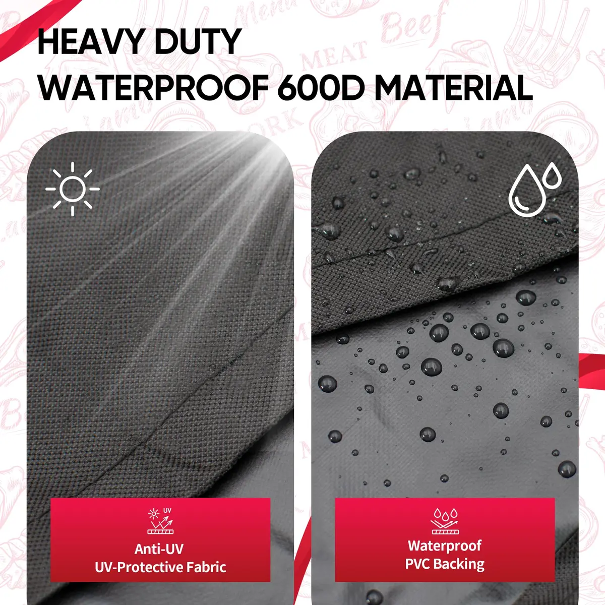 NEXCOVER Grill Cover, 30 Inch Waterproof BBQ Cover, 600D Heavy Duty Gas Grill Cover, Fade Resistant, Weather Resistant, Rip Resistant for Weber, Brinkmann, Char Broil - view 6