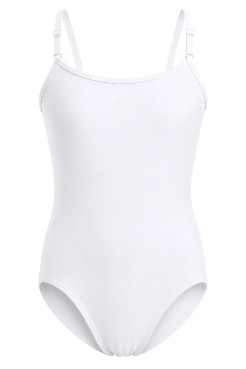Dancina White Camisole Leotard for Girls Ballet & Dance 5 White | Comfortable, Adjustable Fit for Young Dancers - main product image
