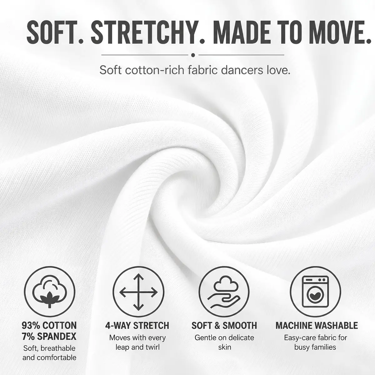 Dancina White Camisole Leotard for Girls Ballet & Dance 5 White | Comfortable, Adjustable Fit for Young Dancers - view 3