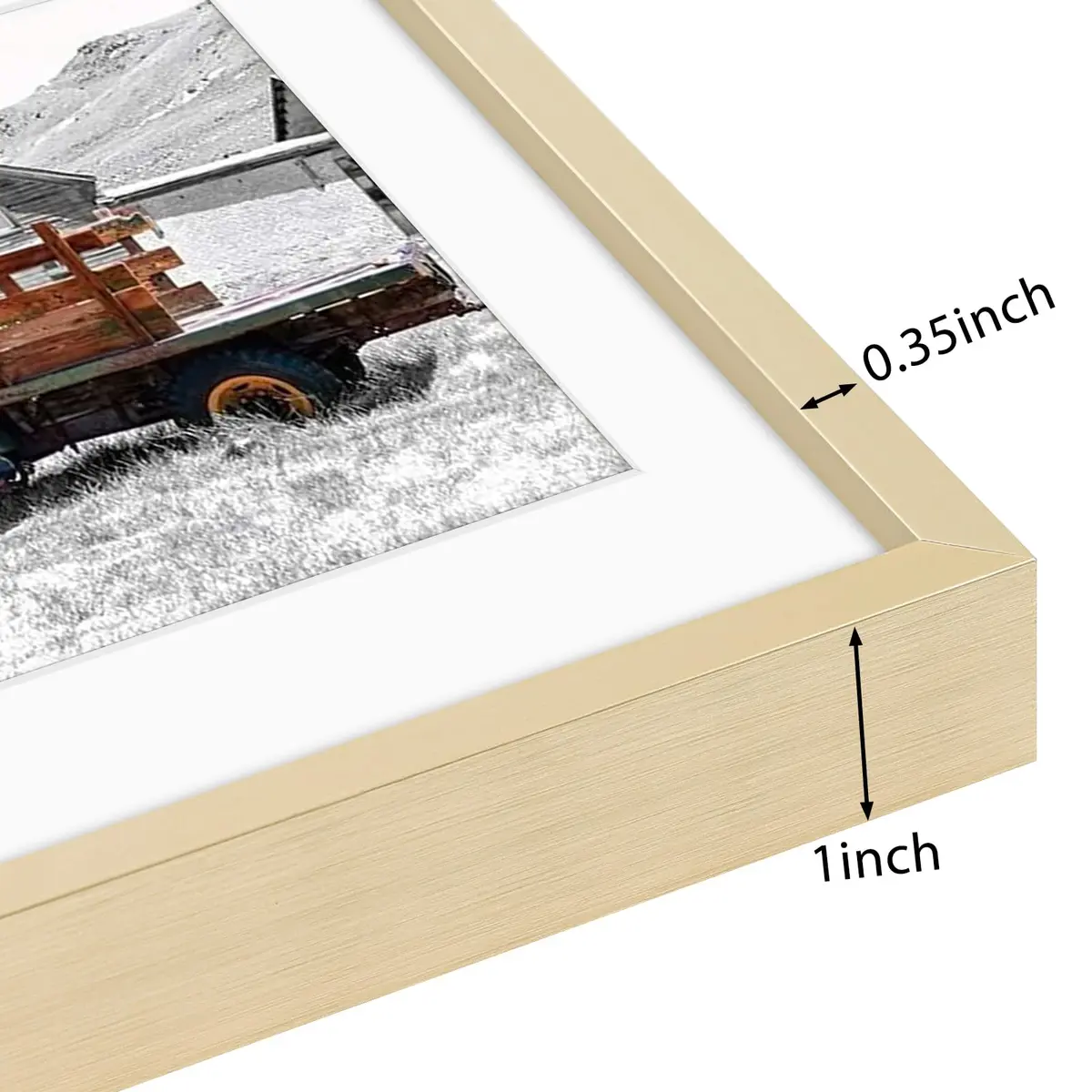 Golden State Art 16x20 Gold Aluminum Frame, Real Glass, Mat Fits 11x14 | Elegant Wall & Tabletop Display - view 6