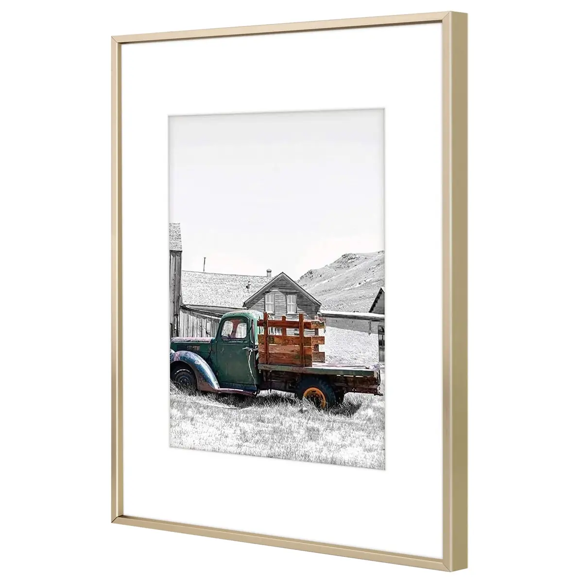 Golden State Art 16x20 Gold Aluminum Frame, Real Glass, Mat Fits 11x14 | Elegant Wall & Tabletop Display - view 7