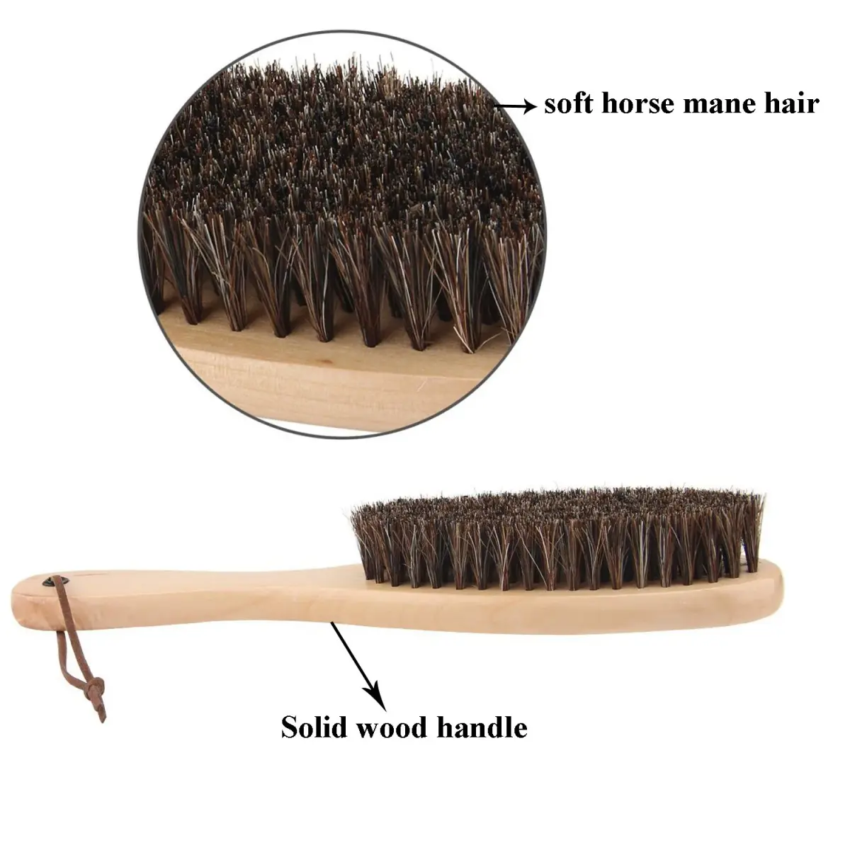 Cokaka Soft Bristle Clothes Brush with Wooden Handle & Horsehair - 2-Pack | Genuine Horsehair for Garments, Suits, Shoes, Furniture - view 6