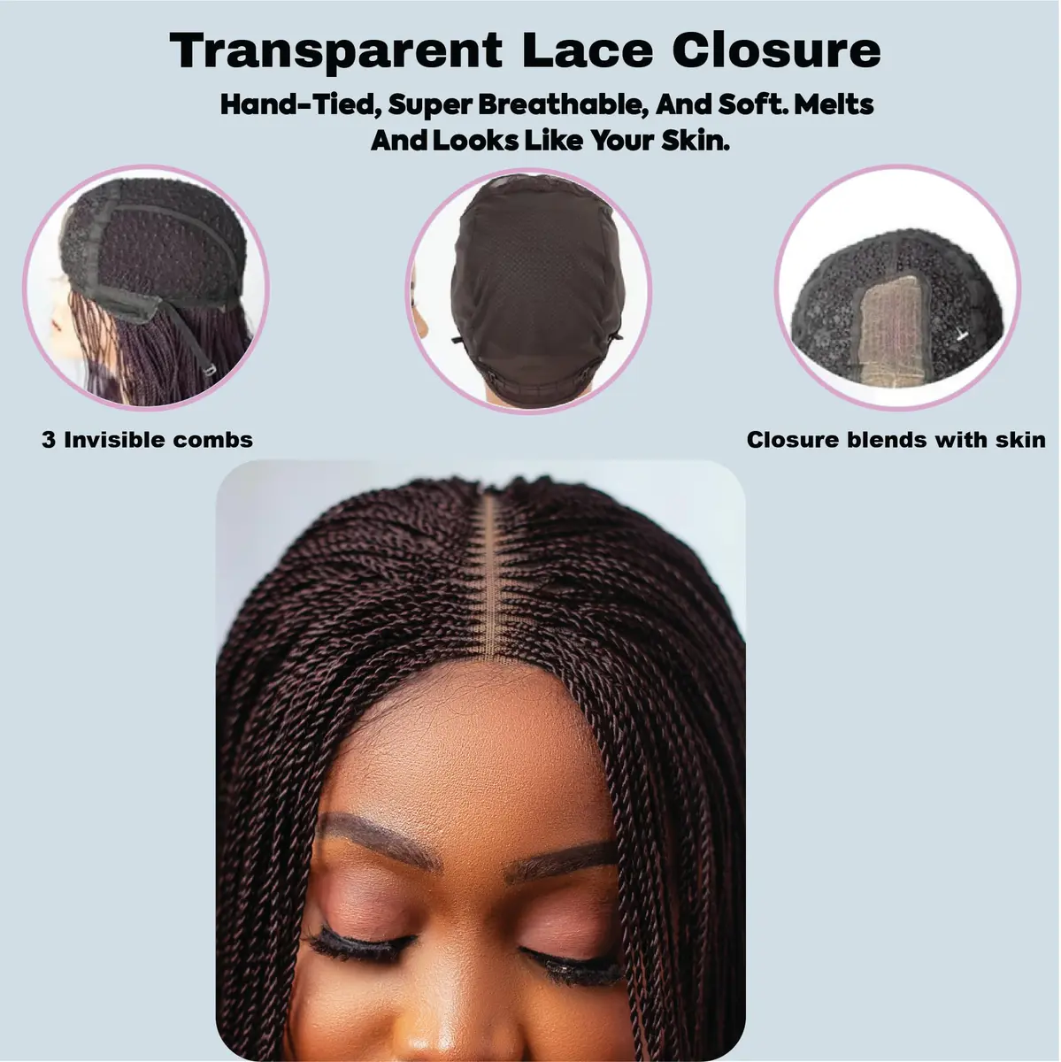 Wow Braids Micro Twist Wigs, 12 Inch Synthetic Braided Wig for Black Women - view 3