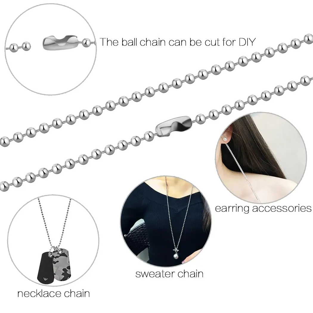 SUMERSHA Art_Supplie 24 inch Silver Nickel Plated Beading Chain | Durable Jewelry Making Chain - view 4