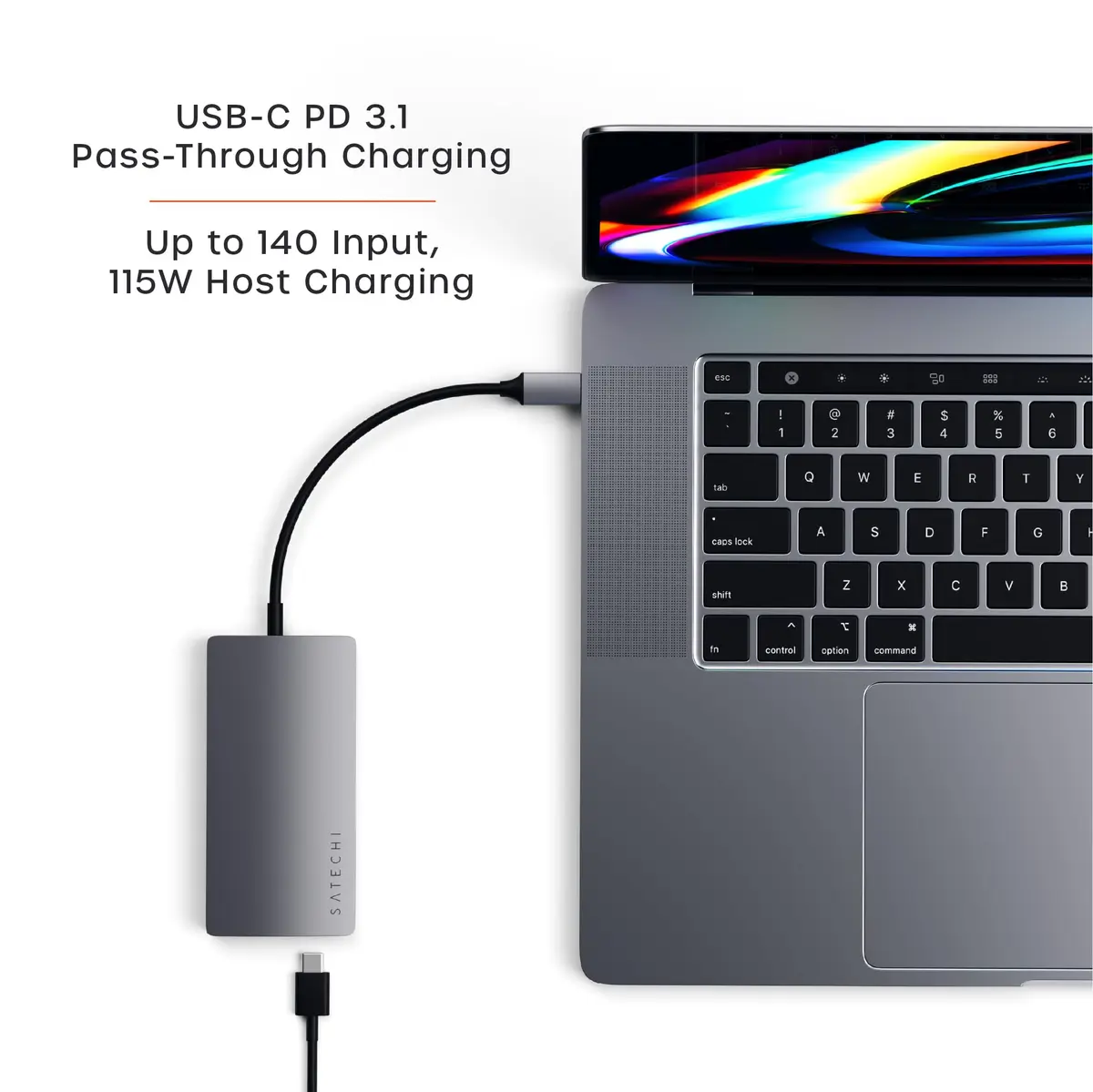 Satechi Multi-Port Hub V2 Space Gray | 4K HDMI, 115W PD Charging, USB-C Expansion - view 4