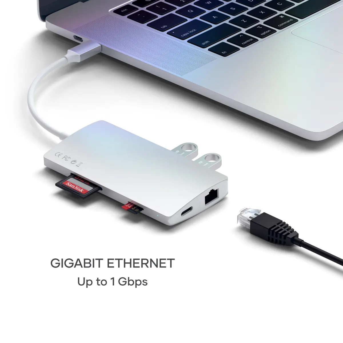 Satechi 8-in-1 USB-C Hub V2, 115W PD Charging, 4K HDMI, Ethernet, 78g (2.75oz) | Connect More Devices - view 3